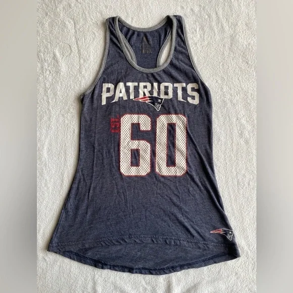 NFL Junior’s Girls New England Patriots Racker Back Tank Top Size Small GUC - Picture 2 of 10